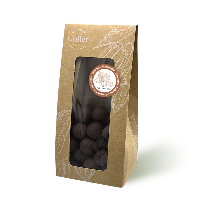 Pochon - Noisettes enrobées - Chocolat noir