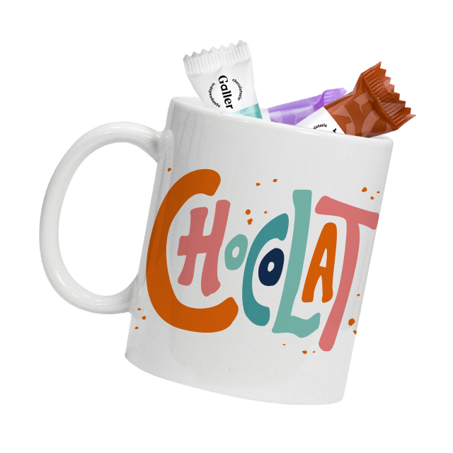 Mug gourmand "CHOCOLAT" – français - et ses Rawetes